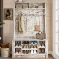 Itaar | Hall Tree with Bench and Shoe Storage 3 in 1 Entryway Bench with Coat Rack Hall Tree with Adjustable Shoe Storage and Hanging Hooks