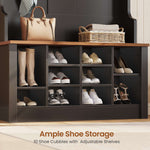 Itaar | Hall Tree with Bench and Shoe Storage 3 in 1 Entryway Bench with Coat Rack Hall Tree with Adjustable Shoe Storage and Hanging Hooks