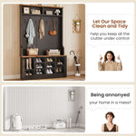 Itaar | Hall Tree with Bench and Shoe Storage 3 in 1 Entryway Bench with Coat Rack Hall Tree with Adjustable Shoe Storage and Hanging Hooks