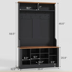 Itaar | Hall Tree with Bench and Shoe Storage 3 in 1 Entryway Bench with Coat Rack Hall Tree with Adjustable Shoe Storage and Hanging Hooks