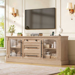 Itaar | Farmhouse TV Stands for 65 Inch TV 3 Storage Cabinets 1 Drawer Living Room Bedroom Wood Media Console