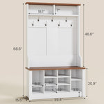 Itaar | Hall Tree with Bench and Shoe Storage 3 in 1 Entryway Bench with Coat Rack Hall Tree with Adjustable Shoe Storage and Hanging Hooks