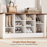 Itaar | Hall Tree with Bench and Shoe Storage 3 in 1 Entryway Bench with Coat Rack Hall Tree with Adjustable Shoe Storage and Hanging Hooks