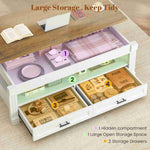 Itaar | Lift Top Coffee Table with Storage 47.2 Inch Farmhouse Coffee Table with 2 Drawers  Hidden Compartment