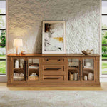 Itaar | Farmhouse TV Stands for 80 Inch TV with Storage for Living Room 3 Storage Cabinets 1 Drawer Living Room Bedroom