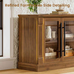 Itaar | Farmhouse TV Stands for 80 Inch TV with Storage for Living Room 3 Storage Cabinets 1 Drawer Living Room Bedroom