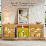 Itaar | Farmhouse TV Stands for 80 Inch TV with Storage for Living Room 3 Storage Cabinets 1 Drawer Living Room Bedroom