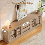 Itaar | Farmhouse TV Stands for 80 Inch TV with Storage for Living Room 3 Storage Cabinets 1 Drawer Living Room Bedroom