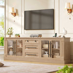 Itaar | Farmhouse TV Stands for 80 Inch TV with Storage for Living Room 3 Storage Cabinets 1 Drawer Living Room Bedroom