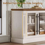 Itaar | Farmhouse TV Stands for 80 Inch TV with Storage for Living Room 3 Storage Cabinets 1 Drawer Living Room Bedroom