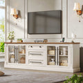 Itaar | Farmhouse TV Stands for 80 Inch TV with Storage for Living Room 3 Storage Cabinets 1 Drawer Living Room Bedroom