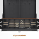 Itaar | Hall Tree with Bench and Shoe Storage 5 in 1 Entryway Bench with Coat Rack 16 Shoe Cubbies 12 Coat Hooks Barn Door Adjustable Shelf