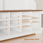 Itaar | Hall Tree with Bench and Shoe Storage 5 in 1 Entryway Bench with Coat Rack 16 Shoe Cubbies 12 Coat Hooks Barn Door Adjustable Shelf