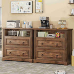 Itaar | 2 Drawer File Cabinet Farmhouse Filing Cabinet for Home Office Fits Letter Legal A4 Size Wood Lateral File Cabinet with Printer Stand