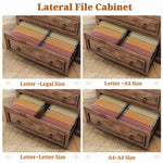 Itaar | 2 Drawer File Cabinet Farmhouse Filing Cabinet for Home Office Fits Letter Legal A4 Size Wood Lateral File Cabinet with Printer Stand