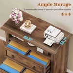 Itaar | 2 Drawer File Cabinet Farmhouse Filing Cabinet for Home Office Fits Letter Legal A4 Size Wood Lateral File Cabinet with Printer Stand