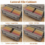 Itaar | 2 Drawer File Cabinet Farmhouse Filing Cabinet for Home Office Fits Letter Legal A4 Size Wood Lateral File Cabinet with Printer Stand