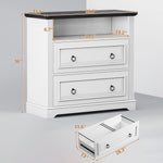 Itaar | 2 Drawer File Cabinet Farmhouse Filing Cabinet for Home Office Fits Letter Legal A4 Size Wood Lateral File Cabinet with Printer Stand