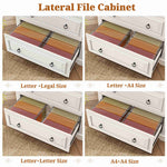 Itaar | 2 Drawer File Cabinet Farmhouse Filing Cabinet for Home Office Fits Letter Legal A4 Size Wood Lateral File Cabinet with Printer Stand
