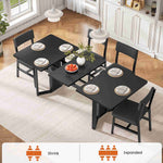 Itaar | 5 Piece Dining Table Set for 4-6 People 63 Inch Extendable Kitchen Table and 4 Cushion Chairs Dining Room Table with MDF Board
