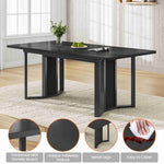 Itaar | 5 Piece Dining Table Set for 4-6 People 63 Inch Extendable Kitchen Table and 4 Cushion Chairs Dining Room Table with MDF Board