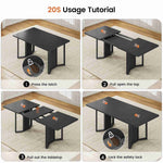 Itaar | 5 Piece Dining Table Set for 4-6 People 63 Inch Extendable Kitchen Table and 4 Cushion Chairs Dining Room Table with MDF Board