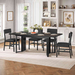Itaar | 5 Piece Dining Table Set for 4-6 People 63 Inch Extendable Kitchen Table and 4 Cushion Chairs Dining Room Table with MDF Board