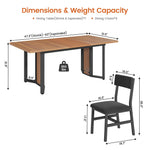 Itaar | 5 Piece Dining Table Set for 4-6 People 63 Inch Extendable Kitchen Table and 4 Cushion Chairs Dining Room Table with MDF Board