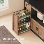 Itaar | 71 Inch Pantry Cabinet with Charging Station and LED Light Kitchen Pantry Cabinet with Microwave Stand