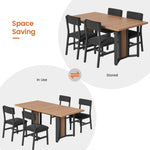 Itaar | 5 Piece Dining Table Set for 4-6 People 63 Inch Extendable Kitchen Table and 4 Cushion Chairs Dining Room Table with MDF Board
