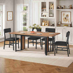 Itaar | 5 Piece Dining Table Set for 4-6 People 63 Inch Extendable Kitchen Table and 4 Cushion Chairs Dining Room Table with MDF Board
