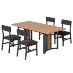Itaar | 5 Piece Dining Table Set for 4-6 People 63 Inch Extendable Kitchen Table and 4 Cushion Chairs Dining Room Table with MDF Board