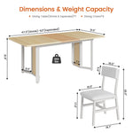 Itaar | 5 Piece Dining Table Set for 4-6 People 63 Inch Extendable Kitchen Table and 4 Cushion Chairs Dining Room Table with MDF Board