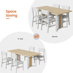 Itaar | 5 Piece Dining Table Set for 4-6 People 63 Inch Extendable Kitchen Table and 4 Cushion Chairs Dining Room Table with MDF Board