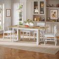 Itaar | 5 Piece Dining Table Set for 4-6 People 63 Inch Extendable Kitchen Table and 4 Cushion Chairs Dining Room Table with MDF Board
