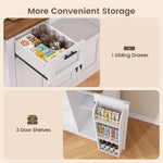 Itaar | 71 Inch Pantry Cabinet with Charging Station and LED Light Kitchen Pantry Cabinet with Microwave Stand
