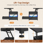 Itaar | 40 Inch Lift Top Coffee Table 4 in 1 Coffee Tables with Storage for Living Room Small Farmhouse Coffee Table with 2 Drawers LED Light