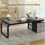 Itaar | 70.9 Inch Executive Desk Large Computer Desk with Drawers and Lateral File Cabinet Office Desk with Removable Shelves