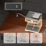 Itaar | 71 Inch Kitchen Pantry Cabinet with Charging Station and Led Light Kitchen Storage Cabinets with Microwave Stand