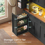 Itaar | 71 Inch Kitchen Pantry Cabinet with Charging Station and Led Light Kitchen Storage Cabinets with Microwave Stand