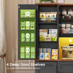Itaar | 71 Inch Kitchen Pantry Cabinet with Charging Station and Led Light Kitchen Storage Cabinets with Microwave Stand