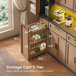 Itaar | 71 Inch Kitchen Pantry Cabinet with Charging Station and Led Light Kitchen Storage Cabinets with Microwave Stand