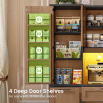 Itaar | 71 Inch Kitchen Pantry Cabinet with Charging Station and Led Light Kitchen Storage Cabinets with Microwave Stand
