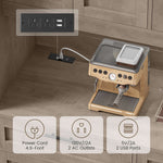 Itaar | 71 Inch Kitchen Pantry Cabinet with Charging Station and Led Light Kitchen Storage Cabinets with Microwave Stand