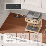 Itaar | 71 Inch Kitchen Pantry Cabinet with Charging Station and Led Light Kitchen Storage Cabinets with Microwave Stand