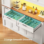 Itaar | 71 Inch Kitchen Pantry Cabinet with Charging Station and Led Light Kitchen Storage Cabinets with Microwave Stand