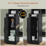 Itaar | Arched Over The Toilet Storage Cabinet  78.7 Inch H Fluted Bathroom Organizer with Reversible Side Cabinet Adjustable Shelves