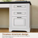 Itaar | Farmhouse 55 Inch Executive Desk Computer Desk with Storage Drawers and Power Outlet Home Office Desk