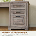 Itaar | Farmhouse 55 Inch Executive Desk Computer Desk with Storage Drawers and Power Outlet Home Office Desk
