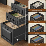 Itaar | Farmhouse Executive L Shaped Desk Home Office Desk with File Drawer and Power Outlet Computer Corner Desk with Drawers